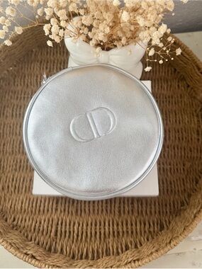 Dior White Round Cosmetic Case